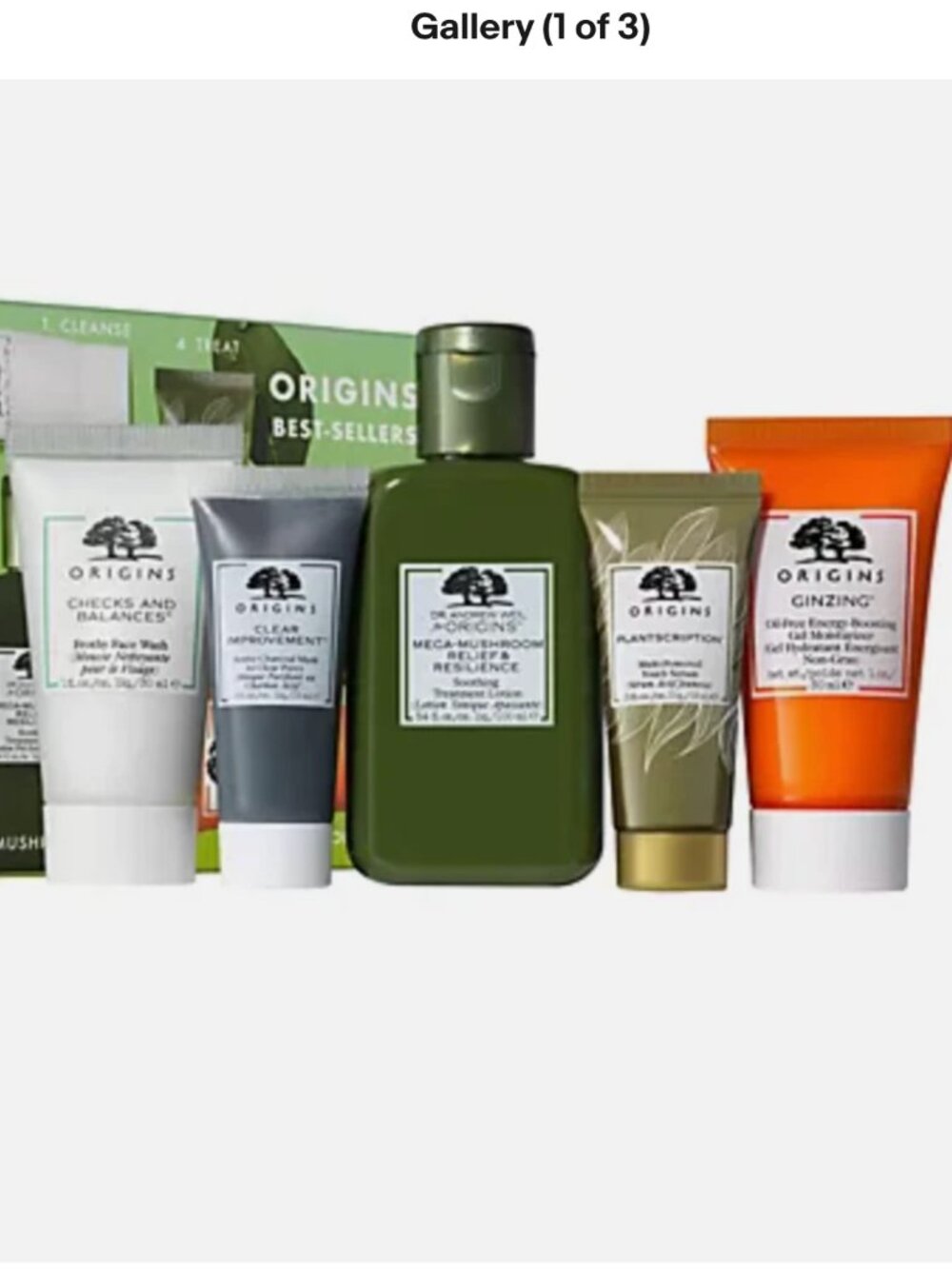 ORIGINS 5-Pc Best Sellers Skin Set Travel w Zippered Makeup Bag, New With Tags